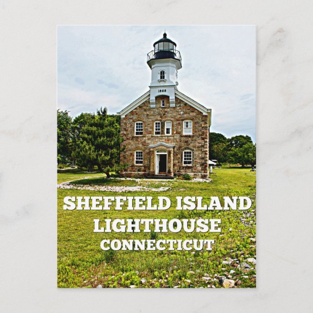 Sheffield Island Lighthouse, Connecticut Vykort (Framsida)