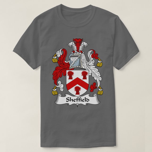 Sheffield Jackar Arm Family Crest T Shirt (Design framsida)
