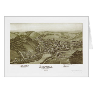 Sheffield panorama- karta för PA - 1895 Hälsningskort
