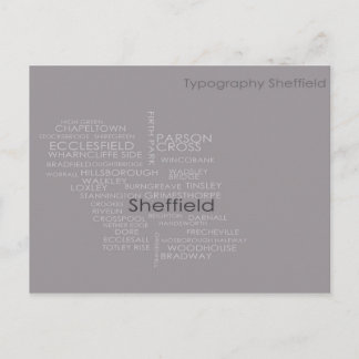 Sheffield Typography Karta Vykort