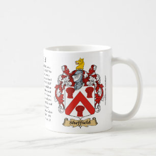 Sheffield, ursprung, det menande och vapenskölden kaffemugg