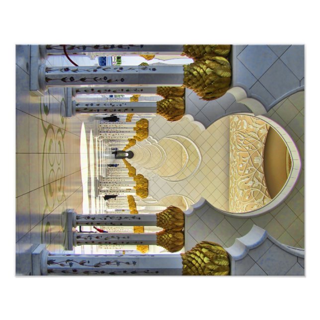 Sheik Zayed Grand Mosque Corridor Fototryck (Framsidan)