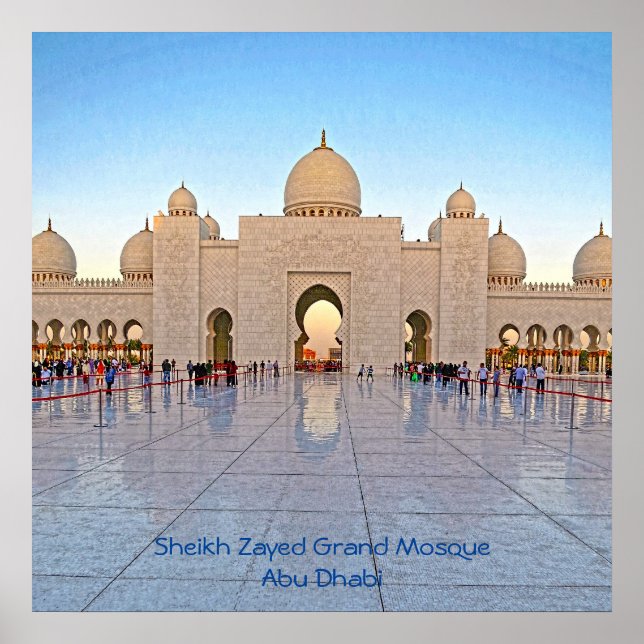 Sheik Zayed Grand Mosque Plaza Poster (Framsidan)