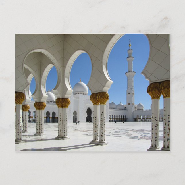 Sheik Zayed Grand Mosque Porticos 1 Vykort (Framsida)