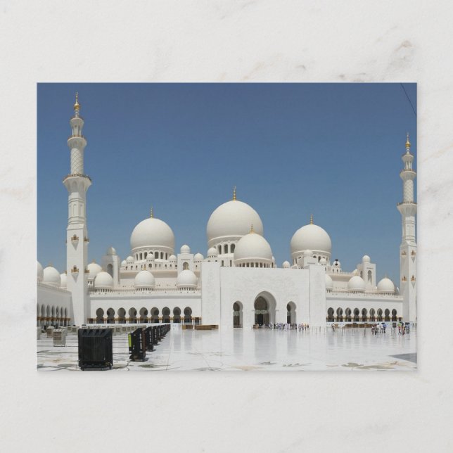 Sheik Zayed Grand Mosque UAE Masjid Abu Dhabi Vykort (Framsida)