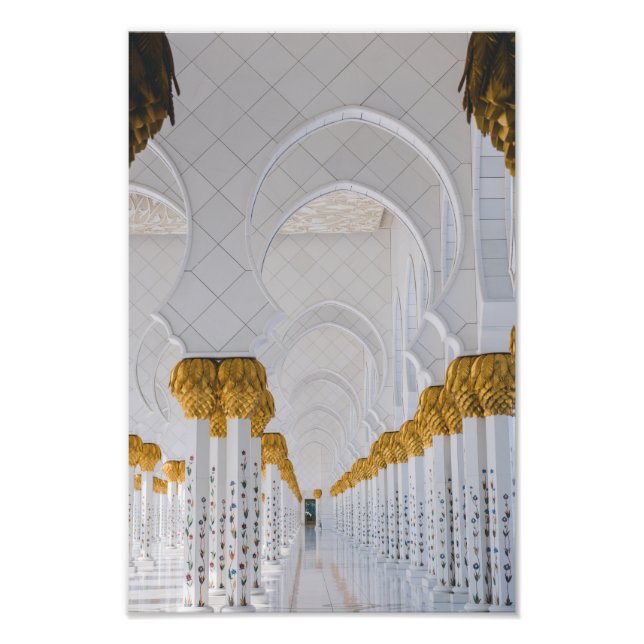 Sheikh Zayed Grand Mosque-kolonner,Abu Dhabi Fototryck (Framsidan)