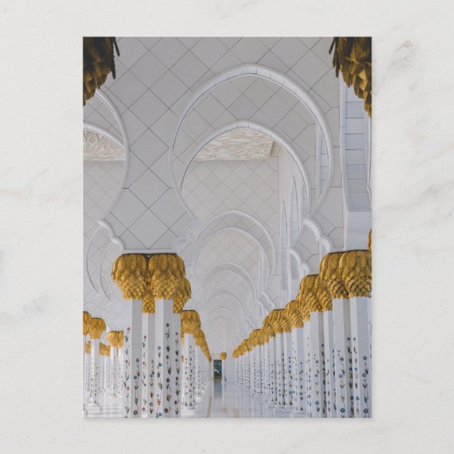 Sheikh Zayed Grand Mosque-kolonner,Abu Dhabi Vykort (Framsida)