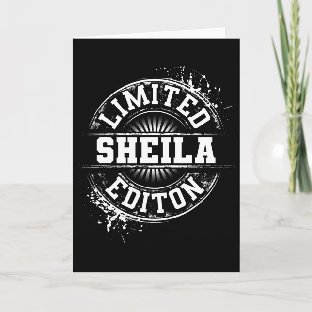 Sheila Limited Edition Rolig Personlig Namnpresent Kort (Framsida)