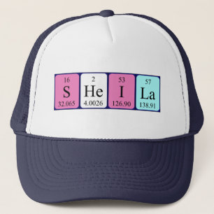 Sheila periodiska hatt bord namn keps