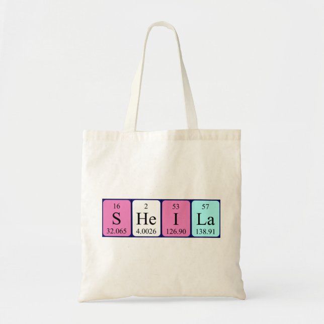 Sheila Periote bord namn tote bag Tygkasse (Framsidan)