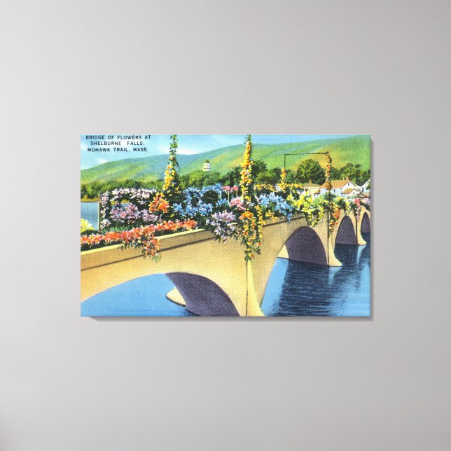 Shelburne Falls Bridge of Flowers Canvastryck (Framsida)