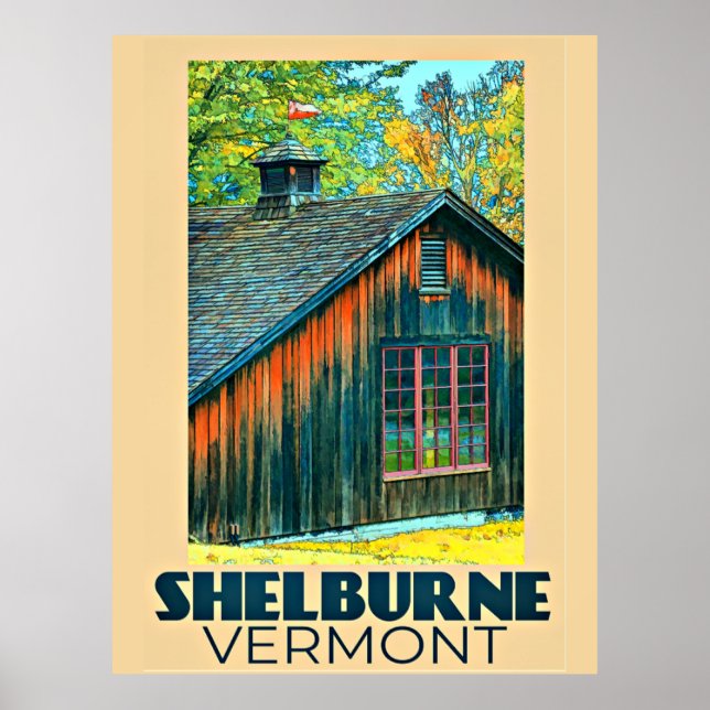 Shelburne, Vermont vintage resor poster (Framsidan)
