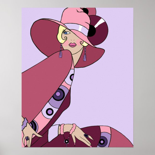 Shelby, 1920-talet Dam i Lavender och Vin Poster (Framsidan)