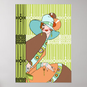 Shelby, 1930-talet Dam i Kiwi och Brown Poster