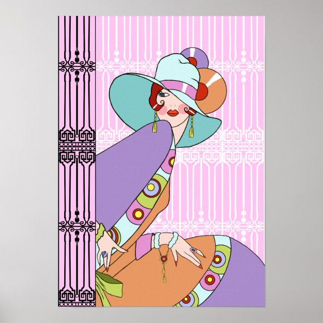 Shelby, 1930-talet Dam i Lilac och Lavender Poster (Framsidan)
