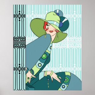 Shelby 20-taldam i Aqua och kricka Poster