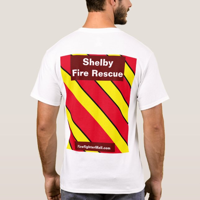 Shelby Fire Rädding Firefighter Red/Gult T-Shirt (Baksida)
