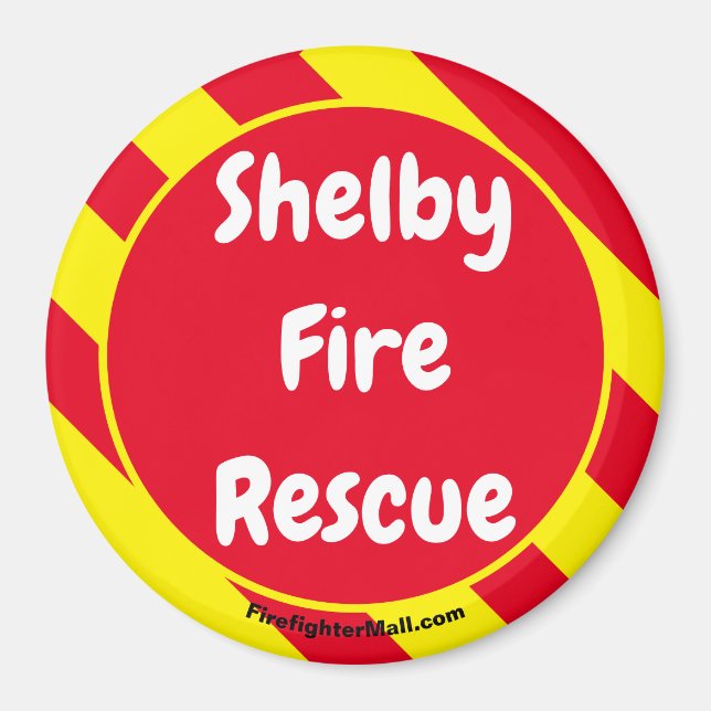 Shelby Fire Rädding Red/Gult magnet (Framsidan)