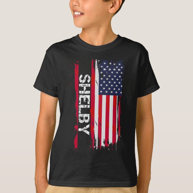 Shelby Flag Amerika  T Shirt (Framsida)