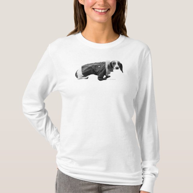"Shelby in a Jean Jacka" Dachshund L/S T Shirt (Framsida)