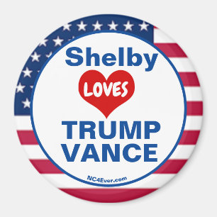 Shelby KÄRLEK TRUMP VANCE patriotic Magnet