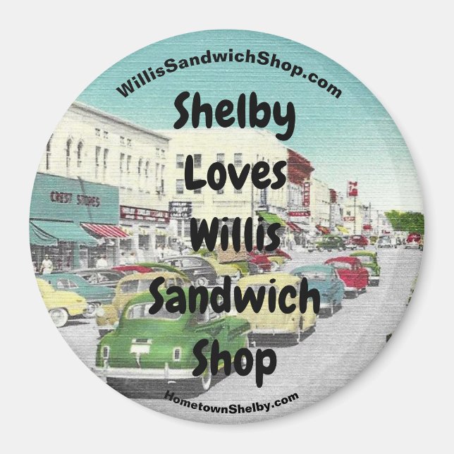 Shelby Kärlek Willis Sandwich Shop Fridge Magnet (Framsidan)