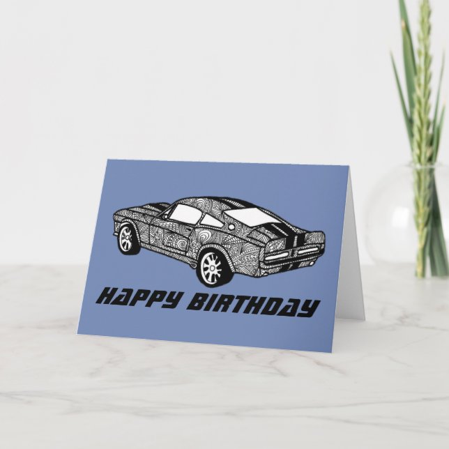 Shelby Mandala Art Birthday Card Kort (Framsida)
