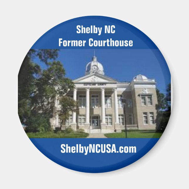 Shelby NC Tidigare Cleveland County Domstol Magnet (Framsidan)