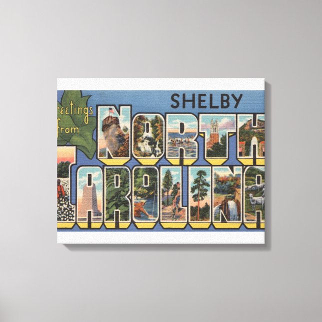 Shelby, North Carolina - Large Brev Scenes Canvastryck (Framsida)