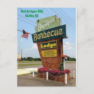Shelby North Carolina NC Red Bridges Postcard Vykort