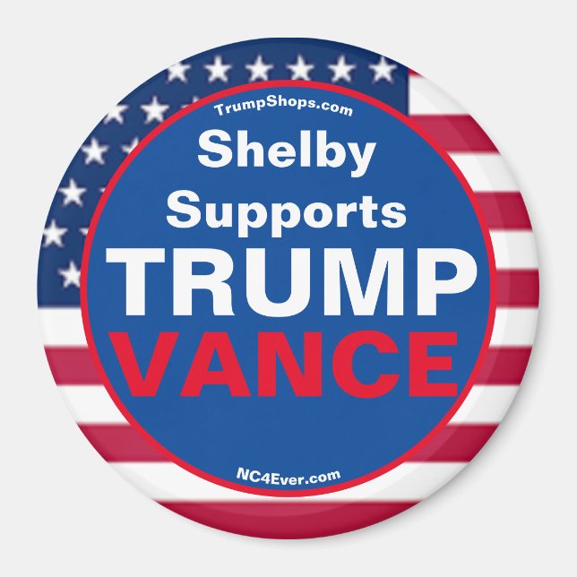 Shelby stöder TRUMP VANCE-kylskåp Magnet (Framsidan)