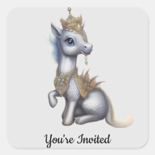 Shelby the Unicorn Stickers Fyrkantigt Klistermärke