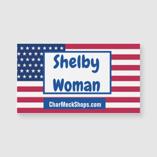 Shelby Woman patriotic magnetic Card (Framsida)