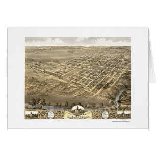 Shelbyville panorama- karta för IL - 1869 Hälsningskort