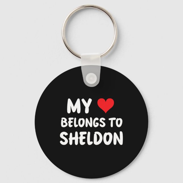 Sheldon - Mitt hjärta tillhör Sheldon - Kärlek  Nyckelring (Framsida)