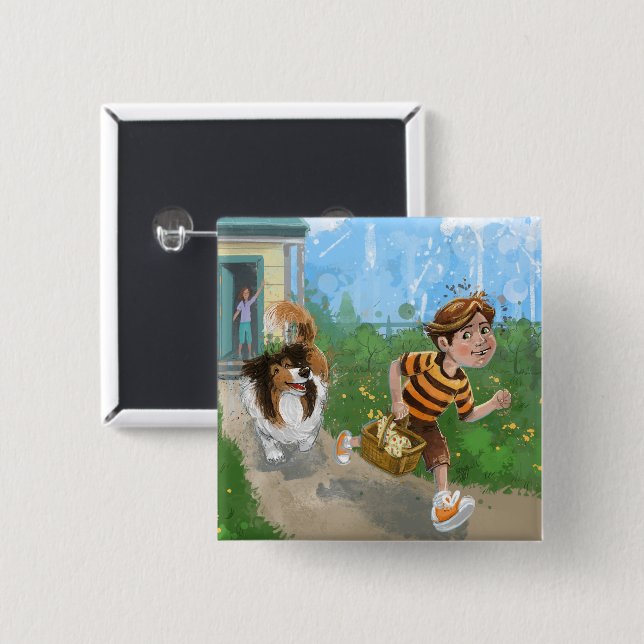 Sheldon och Davie Äventyr Knapp (Framsida & baksida)