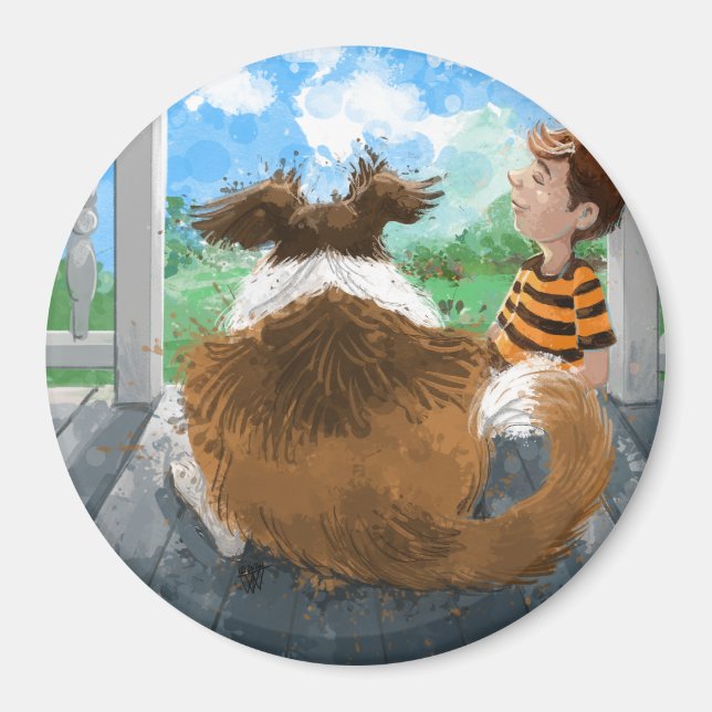 Sheldon och Davie Relaxing Magnet (Framsidan)