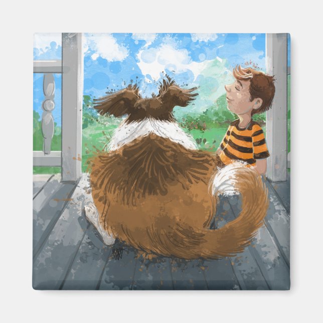 Sheldon och Davie Relaxing Magnet (Framsidan)