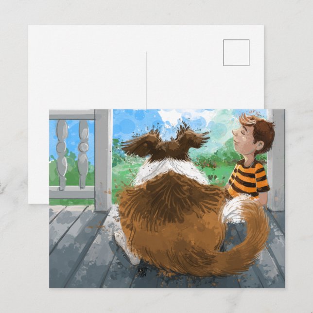 Sheldon och Davie Relaxing Vykort (Fram/baksida)