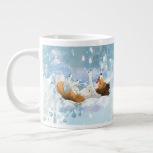 Sheldon Sheltie leker i snön Jumbo Mugg