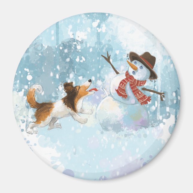 Sheldon Sheltie och Snömannen Magnet (Framsidan)