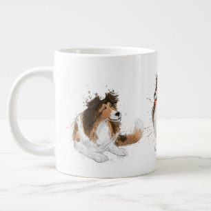 Sheldon the Sheltie Three Poses Jumbo Mugg
