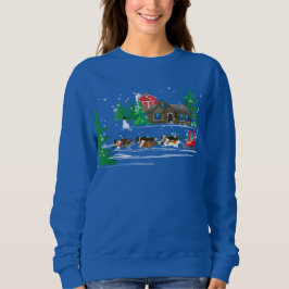 Shelds Pulling Sled, Snowing Helgdag jul T Shirt