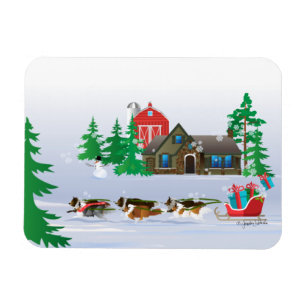 Shelds Pulling Sleigh-julen Flexible Magnet