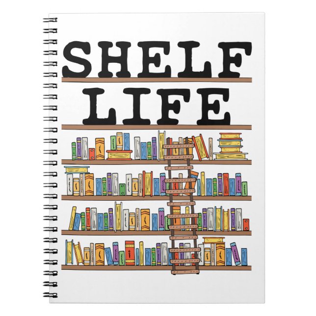 Shelf Life Librarian Bibliotek Assistant Worker Anteckningsbok (Framsidan)