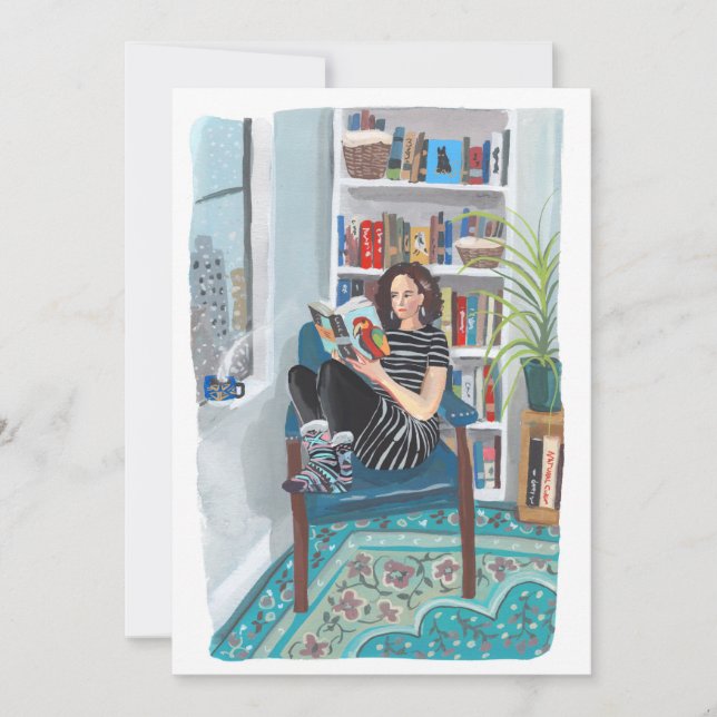 Shelfie Selfie (Jeny-läsning hemma) Inbjudningar (Framsida)