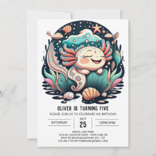 Shell Axolotl Birthday-inbjudan Inbjudningar