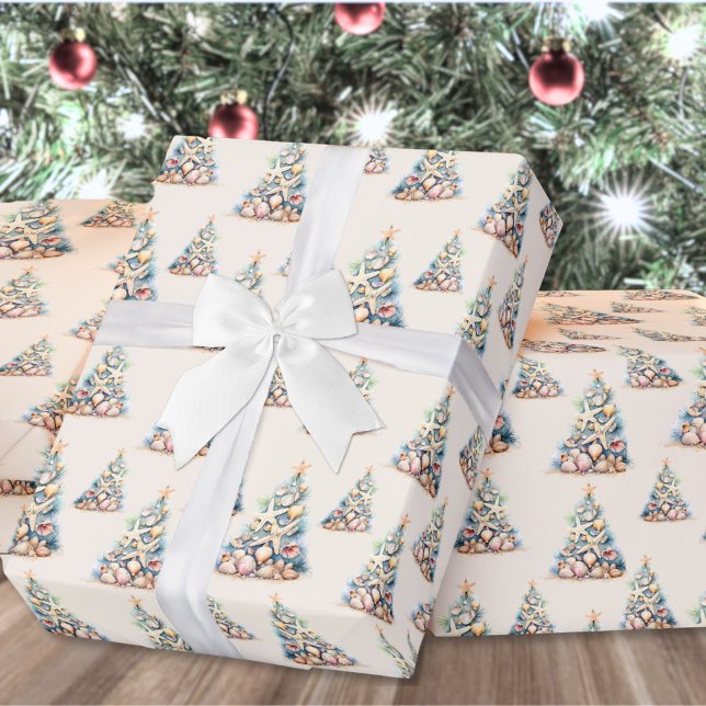 Shell Beach jul Presentpapper (Shell Beach Christmas Wrapping Paper )