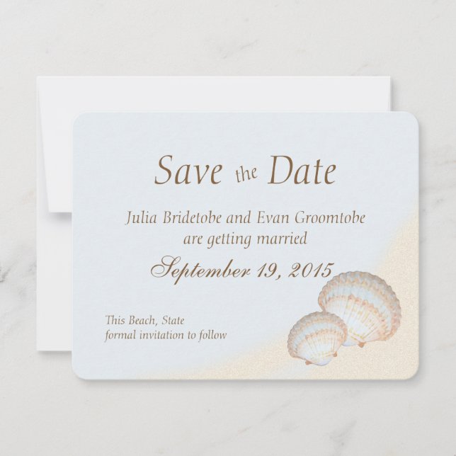 Shell Beach Sea Shore Save the Date Inbjudningar (Framsida)