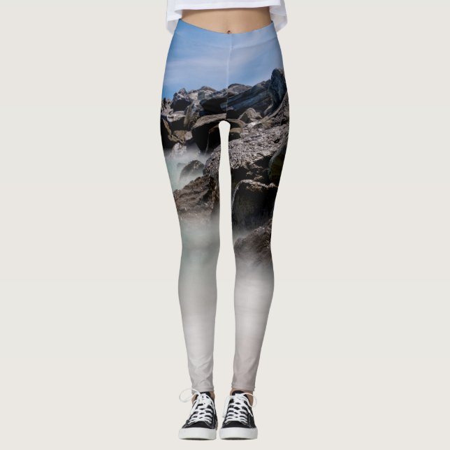 Shell Island Klippor Och Vågor Leggings (Framsida)